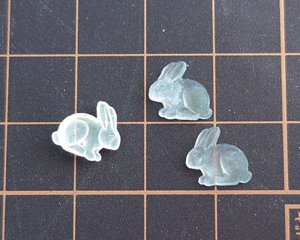 画像3: ヴィンテージ/ガラスカボション/フロスト/ミニうさぎ（1個） (3)