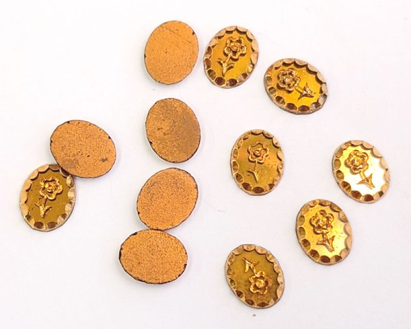 画像1: ヴィンテージ/ヨーロッパ/トパーズゴールドフラワー/約10×8mm (1)