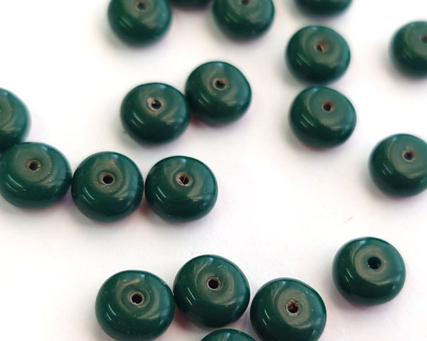 画像1: ヴィンテージ/ドイツ/プラスチック/ぽってりロンデル/ダークグリーン（2個） (1)