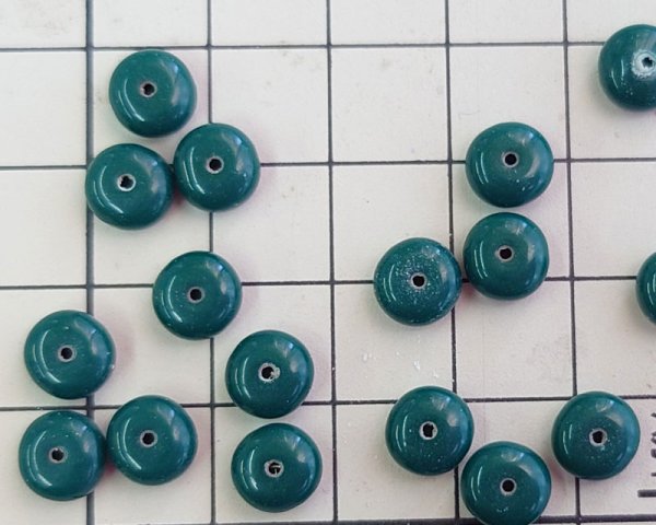 画像2: ヴィンテージ/ドイツ/プラスチック/ぽってりロンデル/ダークグリーン（2個） (2)