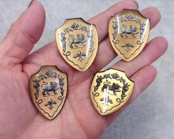 画像5: ヴィンテージ/ヨーロッパ/ガラスカボション/エンブレム(1個) (5)