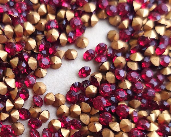 画像1: ヴィンテージ/フランス/ガラス/ルビー/12ss(20個) (1)