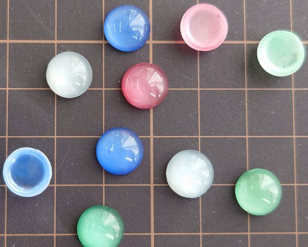 画像3: ヴィンテージ/チェコ/ガラスカボション/ブルームーン/約10mm(1個) (3)