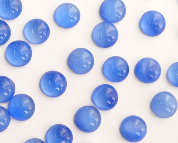 画像1: ヴィンテージ/チェコ/ガラスカボション/ブルームーン/約10mm(1個) (1)