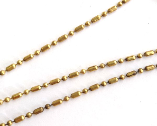 画像1: ヴィンテージ/USA/ブラス/ボールチェーン(1ｍ) (1)