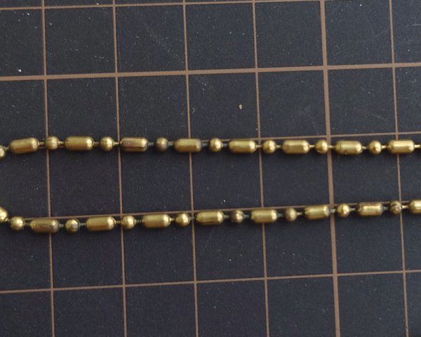 画像2: ヴィンテージ/USA/ブラス/ボールチェーン(1ｍ) (2)