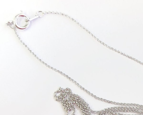 画像1: リングチェーン/本ロジウムメッキ/全長約40cm (1)