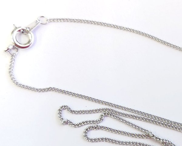 画像1: 極細キヘイチェーン/本ロジウムメッキ/全長約40cm (1)