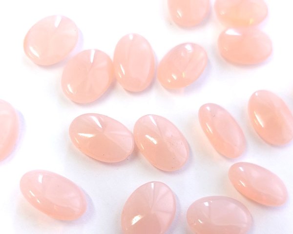 画像1: ヴィンテージ/ドイツ/ガラス/ピンクオパール/14×10mm（1個) (1)