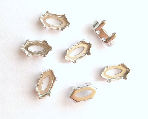 画像1: 10×5mm用/ブラスセッティング/ソウオン/オープンバック/ロジウム(1個) (1)