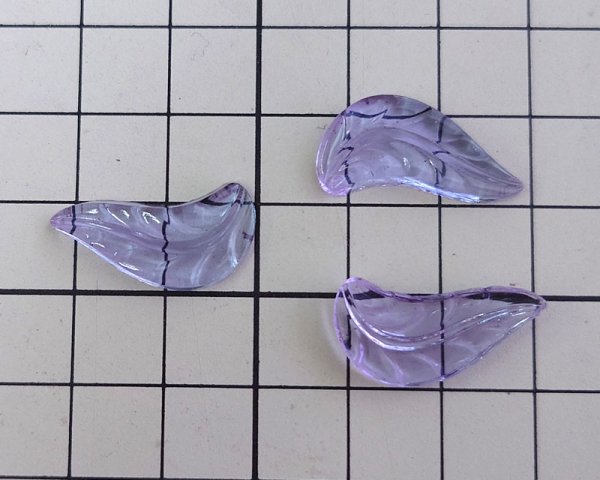 画像2: ヴィンテージ/ドイツ/ガラスカボション/アレキサンドライトリーフ(1個) (2)