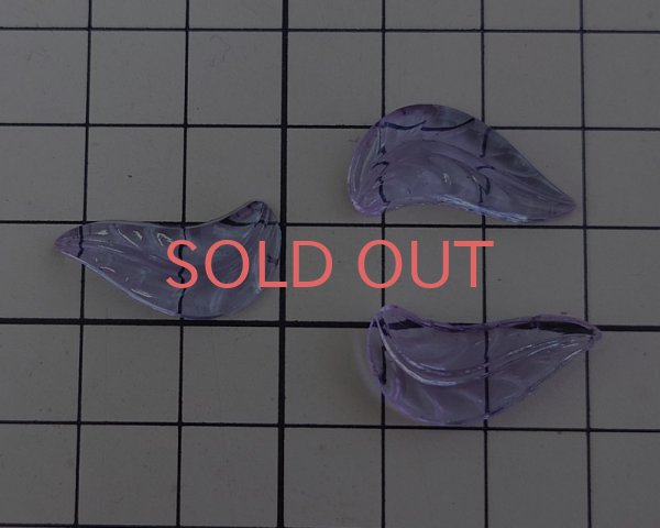 画像2: ヴィンテージ/ドイツ/ガラスカボション/アレキサンドライトリーフ(1個) (2)