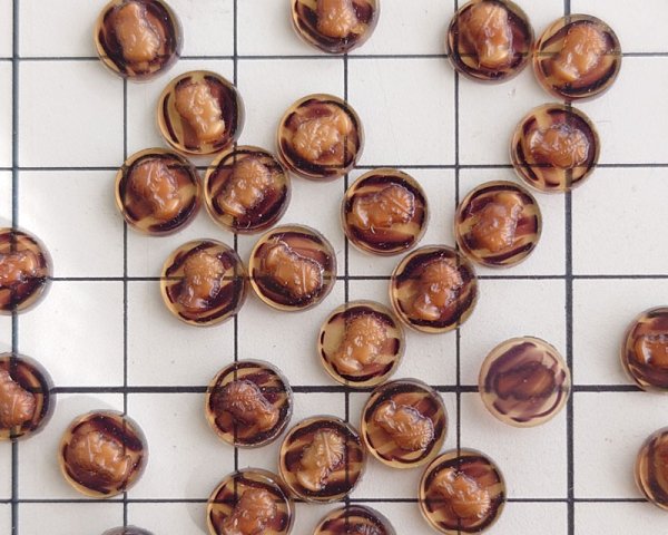 画像3: ns382ヴィンテージ/ドイツ/ガラスカメオ/ブラウンマーブル/約8mm（1個） (3)