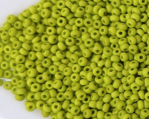 画像1: チェコガラスビーズ/ロカイル/11/0/マットグリーンティ（約3g） (1)