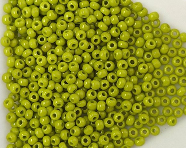 画像1: チェコガラスビーズ/ロカイル/11/0/グリーンティ（約3g） (1)