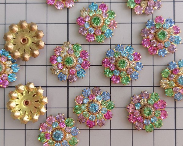 画像3: ヴィンテージ/プリセットパーツ/カラフルフラワー(1個) (3)