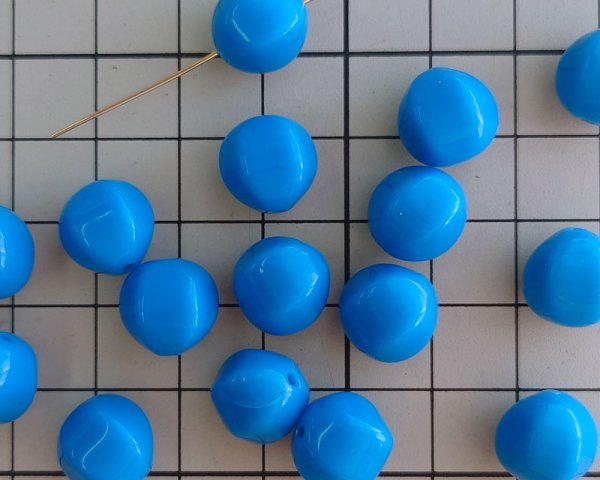 画像2: ヴィンテージ/ドイツ/ルーサイト/バルーン/ブルー/約11mm(1個) (2)