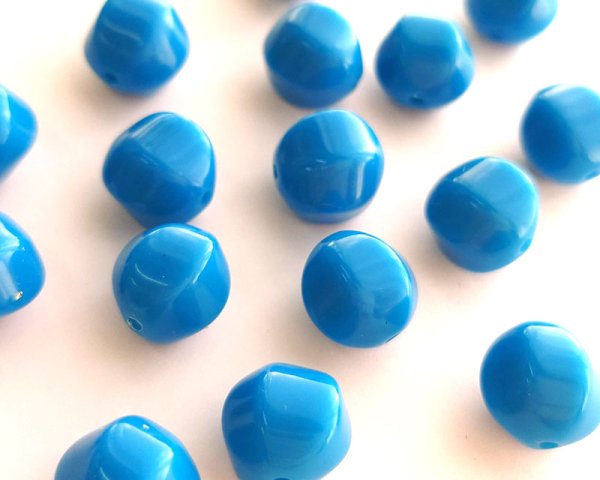 画像1: ヴィンテージ/ドイツ/ルーサイト/バルーン/ブルー/約11mm(1個) (1)