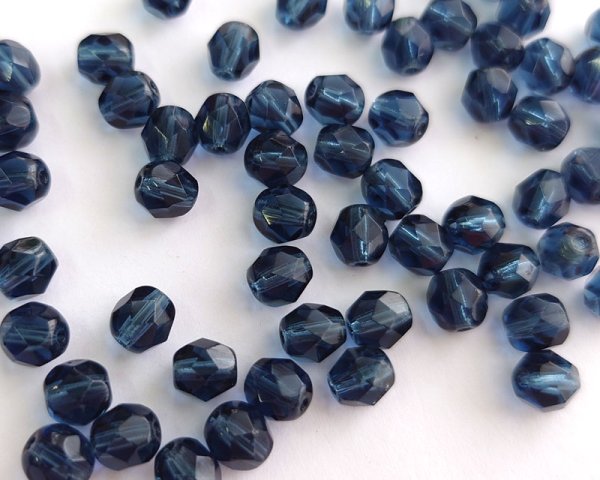 画像1: チェコガラスビーズ/ファイアポリッシュ/6mm/モンタナ(10個） (1)