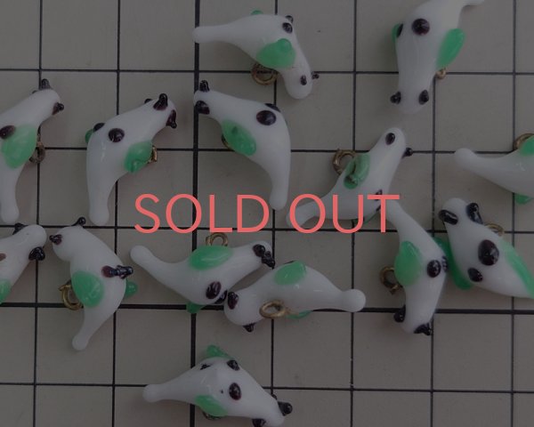 画像2: ヴィンテージ/日本/ピン付きガラスパーツ/小鳥（1個） (2)