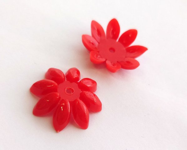 画像1: ヴィンテージ/ドイツ/プラスティック/フラワー250/レッド（1個） (1)