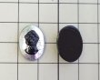 画像3: ns376/ヴィンテージ/ドイツ/ガラスカメオ/シルバー×ブラック/約18×13mm (3)