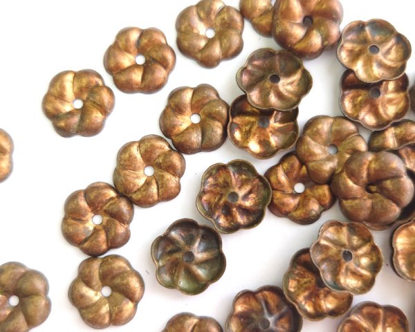 画像1: ヴィンテージ/メタルフラワーパーツ /約13mm(1個)　 (1)