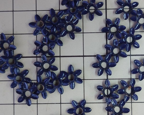 画像3: ヴィンテージ/メタル/フラワーパーツ/ダークブルー（1個） (3)