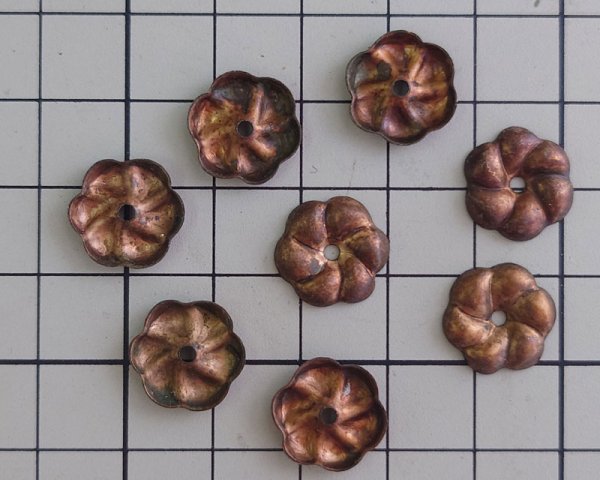 画像3: ヴィンテージ/メタルフラワーパーツ /約13mm(1個)　 (3)