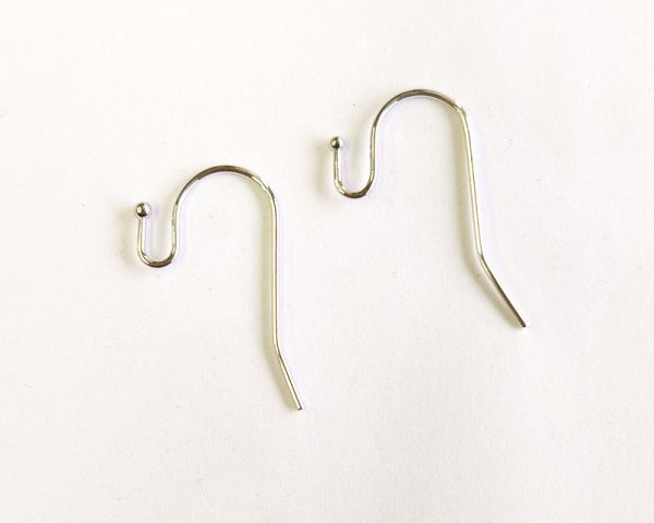 画像1: ブラス/ボール付きピアス/本ロジウムメッキ(1ペア) (1)