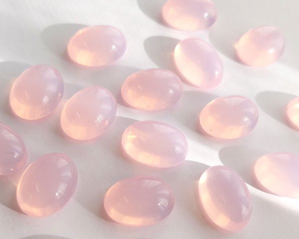 画像2: ヴィンテージ/ドイツ/アクリルストーン/ピンクオパール/18×13mm（1個） (2)