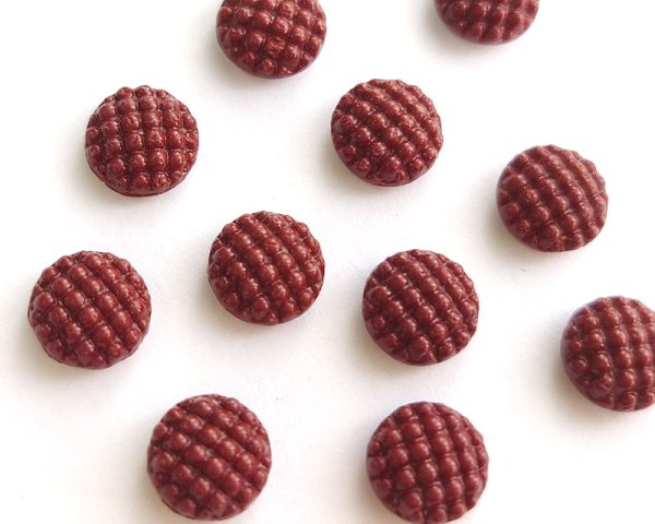 画像1: ヴィンテージ/チェコ/ガラス/ブラウンドット約8mm（1個） (1)