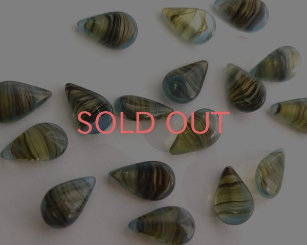 画像1: ヴィンテージ/ドイツ/13×8mm/オリーブストライプ（1個） (1)