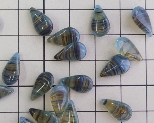 画像2: ヴィンテージ/ドイツ/13×8mm/オリーブストライプ（1個） (2)