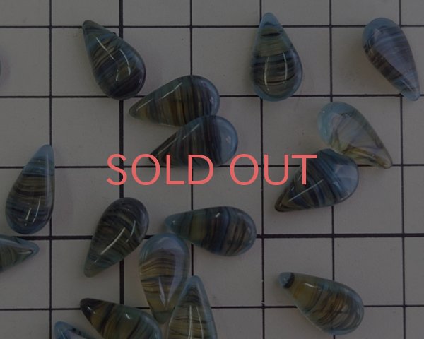 画像2: ヴィンテージ/ドイツ/13×8mm/オリーブストライプ（1個） (2)