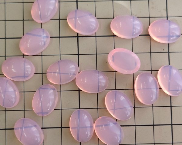 画像3: ヴィンテージ/ドイツ/アクリルストーン/ピンクオパール/18×13mm（1個） (3)