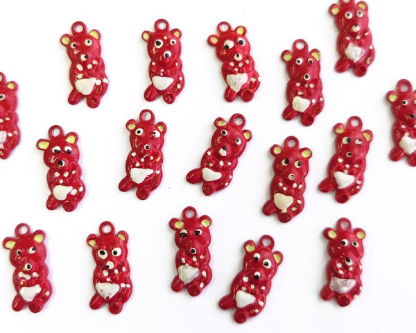 画像1: ヴィンテージ/日本/メタルチャーム/ファニーベア（1個） (1)