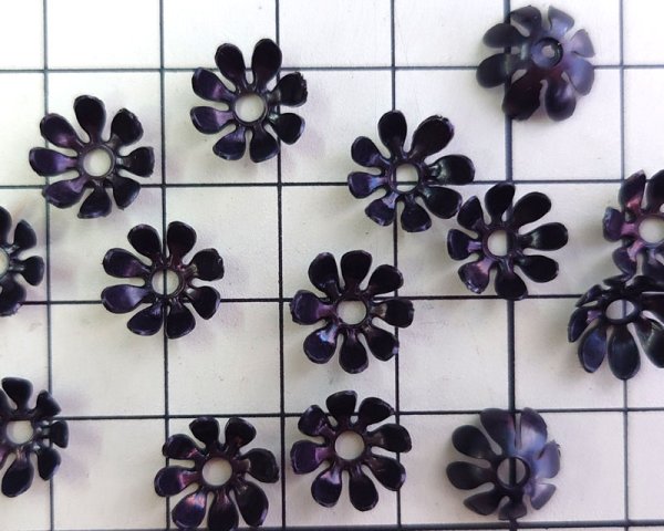 画像2: ヴィンテージ/ドイツ/プラスティック/フラワー252/ブラック（2個） (2)