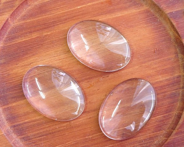 画像1: ガラスカボション/中国/シンプルオーバル/約25×18mm(1個) (1)