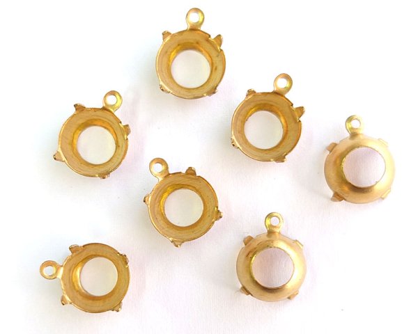 画像1: 48ss用/ブラスセッティング/オープンバック（1個） (1)