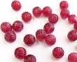 画像1: ヴィンテージ/ドイツ/リブラウンド/プラスチック/クランベリー/約8mm(1個) (1)