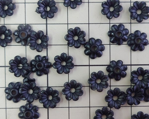 画像2: ヴィンテージ/ドイツ/プラスティック/フラワーL/マットブラック（4個） (2)