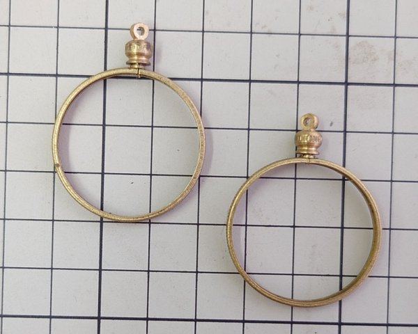 画像2: ヴィンテージ/ブラス/コインホルダー/内径30mm(1個) (2)