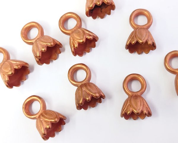 画像2: ヴィンテージ/ドイツ/プラスチック/コッパードロップ/約21×14mm(1個) (2)