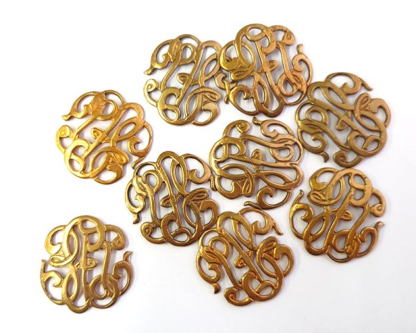 画像1: ヴィンテージ/ブラススタンピング/モノグラム(1個) (1)