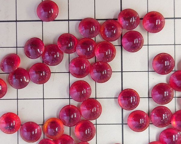 画像3: ヴィンテージ/チェコ/ガラスストーン/シャムレッド/約8mm(1個) (3)