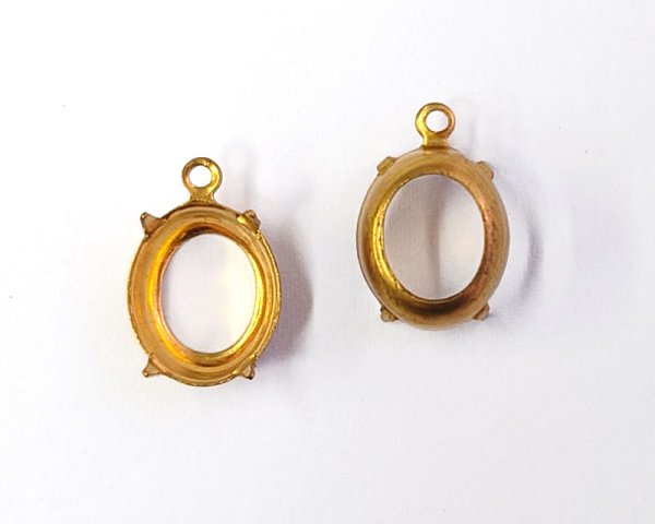 画像1: 12×10mm用/ブラスセッティング/オープンバック(1個) (1)