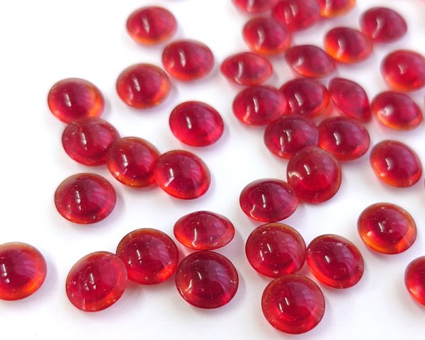 画像1: ヴィンテージ/チェコ/ガラスストーン/シャムレッド/約8mm(1個) (1)