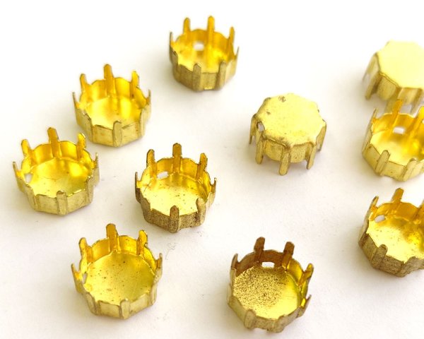 画像1: ヴィンテージ/47ss用ブラスセッティング/ソウオン/8爪セッティング(1個) (1)