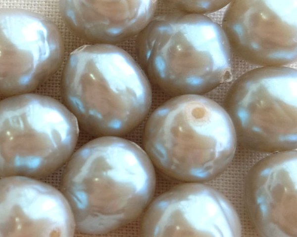 画像4: デッドストック/日本/ガラスパール/ライトグリーンバロック(2個) (4)